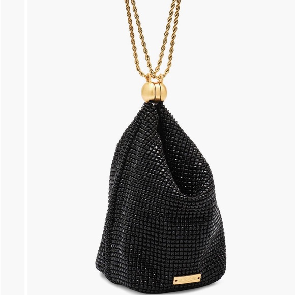 Cult Gaia Black Beaded Clutch with Gold Chain - Picture 2 of 3